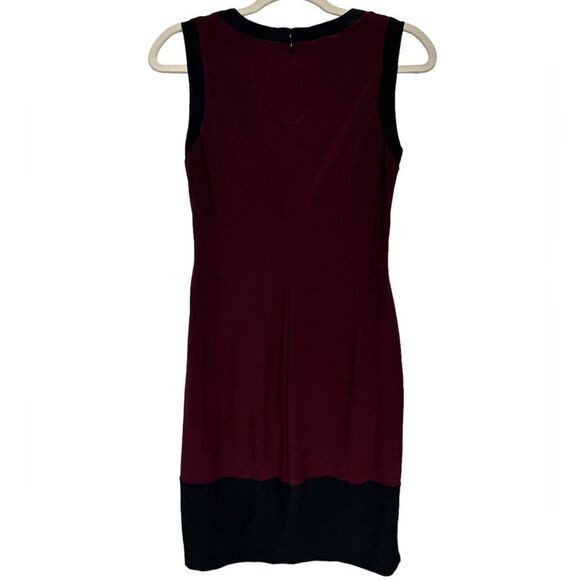 Ralph Lauren Burgundy Maroon Sleeveless Ruched Knee Length Fitted Dress Size 6 - Picture 3 of 9